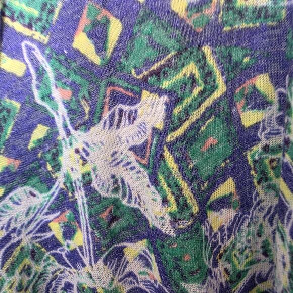 Lularoe Blue Green White Eclectic Linen Blend Boho Long Cardigan Size XL - Picture 3 of 10